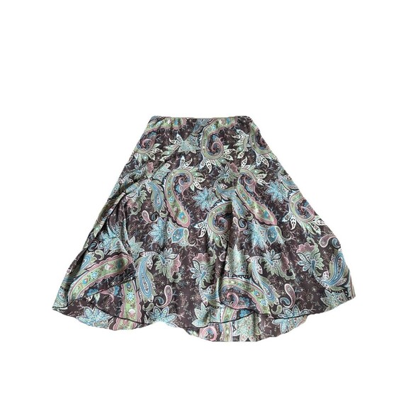 Cato Long Maxi Skirt Sz S Brown Paisley Gypsy Bohemian Coquette Cottagecore - Picture 3 of 3